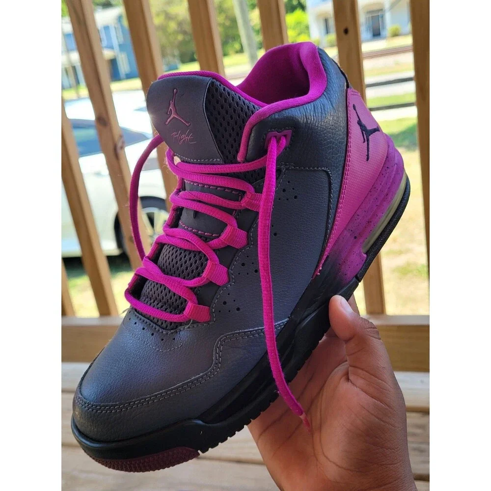 Jordan Flight Origin 2 GG Grey Fuchsia Pink Black 718075-006 Size 7